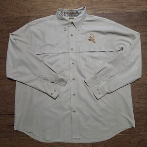 Game Guard Hunting Shirt Men XL Tan Camo Long Sleeve Outdoor Shooting Vented